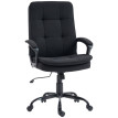 Chaise de Bureau Lumiane Ergonomique Tissu Effet Lin Noir