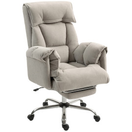 Fauteuil de bureau Corian inclinable réglable repose-pieds gris clair