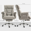 Fauteuil de bureau Corian inclinable réglable repose-pieds gris clair
