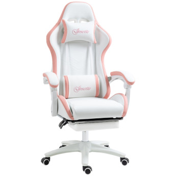 Chaise gaming Celac inclinable ergonomique blanc rose