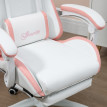 Chaise gaming Celac inclinable ergonomique blanc rose