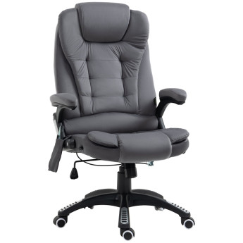 Chaise de bureau Zelorine massage chauffante ergonomique réglable gris foncé