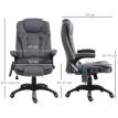 Chaise de bureau Zelorine massage chauffante ergonomique réglable gris foncé