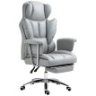 Chaise de bureau Ylener ergonomique avec repose pieds pivotante gris clair