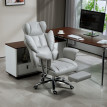 Chaise de bureau Ylener ergonomique avec repose pieds pivotante gris clair