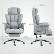 Chaise de bureau Ylener ergonomique avec repose pieds pivotante gris clair