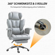 Chaise de bureau Ylener ergonomique avec repose pieds pivotante gris clair