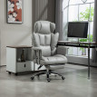 Chaise de bureau Ylener ergonomique avec repose pieds pivotante gris clair