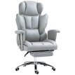 Chaise de bureau Ylener ergonomique avec repose pieds pivotante gris clair