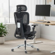 Rivel Fauteuil de bureau ergonomique avec soutien lombaire et appuie tête noir