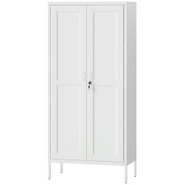 Armoire de Bureau Enereo Rangement Acier Sécurisée Blanche