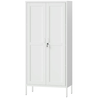 Armoire de Bureau Enereo Rangement Acier Sécurisée Blanche