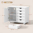 Meuble pour imprimante Merraos station de charge roulettes blanc