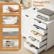 Meuble pour imprimante Merraos station de charge roulettes blanc