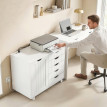Meuble pour imprimante Merraos station de charge roulettes blanc
