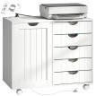 Meuble pour imprimante Merraos station de charge roulettes blanc