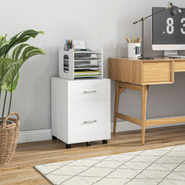 Belys Caisson bureau roulettes 2 tiroirs blanc