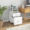 Belys Caisson bureau roulettes 2 tiroirs blanc