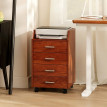 Meuble de bureau Vilal meuble à tiroirs roulant 4 tiroirs marron