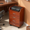 Meuble de bureau Vilal meuble à tiroirs roulant 4 tiroirs marron