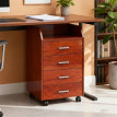 Meuble de bureau Vilal meuble à tiroirs roulant 4 tiroirs marron