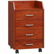 Meuble de bureau Vilal meuble à tiroirs roulant 4 tiroirs marron