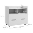 Meuble de rangement Estiset bureau à roulettes tiroir et étagère Blanc