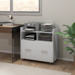 Meuble de rangement Estiset bureau à roulettes tiroir et étagère Blanc