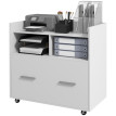 Meuble de rangement Estiset bureau à roulettes tiroir et étagère Blanc