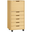 Produit Larven caisson de bureau 5 tiroirs roulettes support imprimante naturel