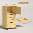 Produit Larven caisson de bureau 5 tiroirs roulettes support imprimante naturel