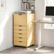 Produit Larven caisson de bureau 5 tiroirs roulettes support imprimante naturel