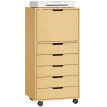 Produit Larven caisson de bureau 5 tiroirs roulettes support imprimante naturel