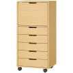 Produit Larven caisson de bureau 5 tiroirs roulettes support imprimante naturel