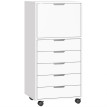 Caisson de bureau Zelioian 5 tiroirs roulettes rangement imprimante blanc