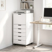 Caisson de bureau Zelioian 5 tiroirs roulettes rangement imprimante blanc