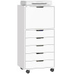 Caisson de bureau Zelioian 5 tiroirs roulettes rangement imprimante blanc