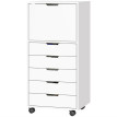 Caisson de bureau Zelioian 5 tiroirs roulettes rangement imprimante blanc