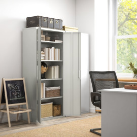 Armoire de bureau Aurisys verrouillable en acier 5 niveaux blanc