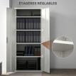 Armoire de bureau Aurisys verrouillable en acier 5 niveaux blanc