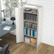Armoire de bureau Aurisys verrouillable en acier 5 niveaux blanc