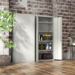 Armoire de bureau Aurisys verrouillable en acier 5 niveaux blanc