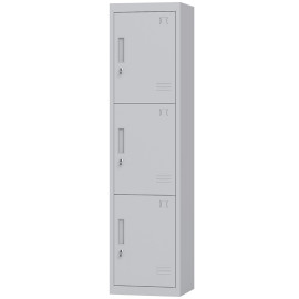 Armoire de bureau Kervine acier verrouillable 3 portes Gris chiaro