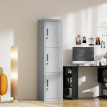 Armoire de bureau Kervine acier verrouillable 3 portes Gris chiaro