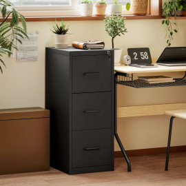 Classeur de documents Emal 3 tiroirs acier verrouillable noir