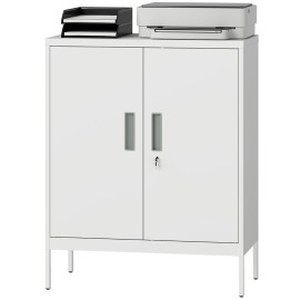 Armoire Aubum métal verrouillable 2 portes blanc
