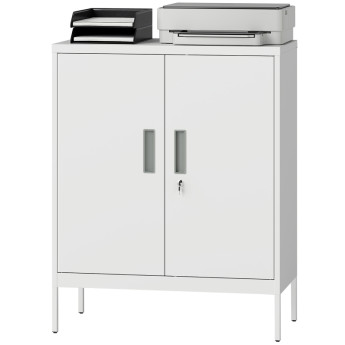 Armoire Aubum métal verrouillable 2 portes blanc