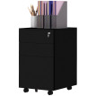 Loreum caisson de bureau à roulettes 3 tiroirs noir