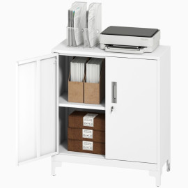 Armoire de rangement Norane métal verrouillable bureau blanc