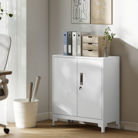 Armoire de rangement Norane métal verrouillable bureau blanc